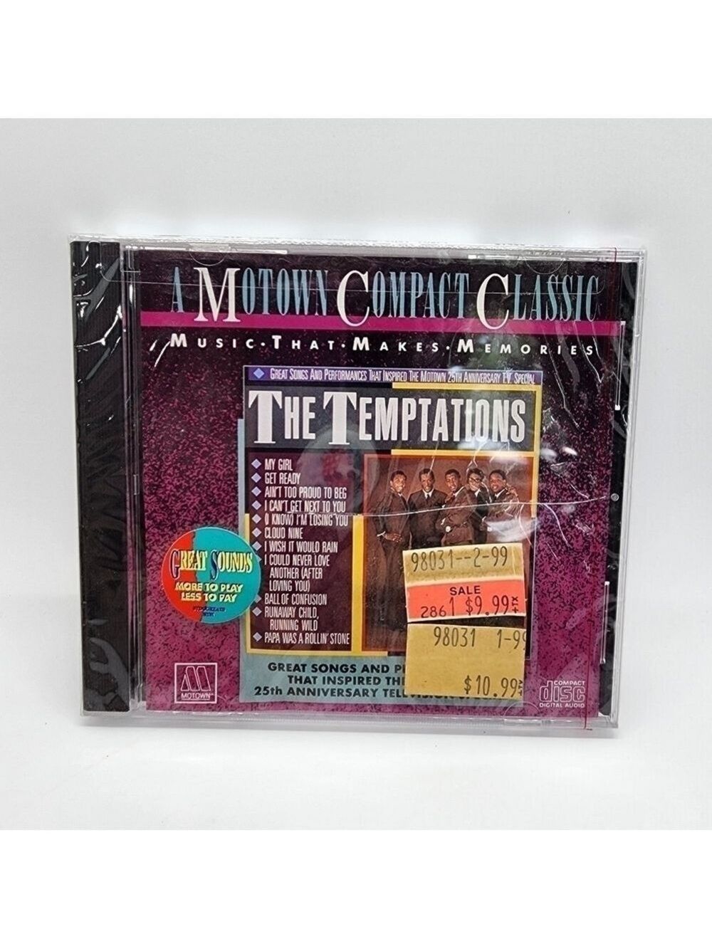 NOS Motown Compact Classic The Temptations 25th Anniversary CD 11 tracks